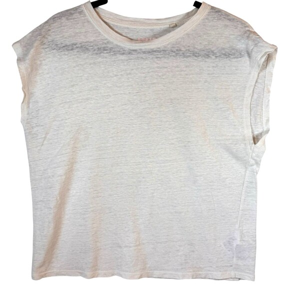 Boden Top Womens Medium Linen Ivory White Cap Sleeve Sleeveless Pullover Coastal - Picture 1 of 6
